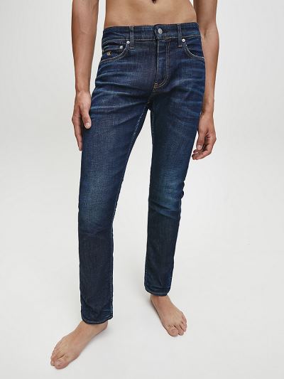 Calvin Klein Ruhák HU816339 | Calvin Klein Slim Férfi Farmernadrág Sötét Kék